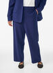 Taillierte Hose mit hoher Taille und gerader Passform, Blau, Model image number 2