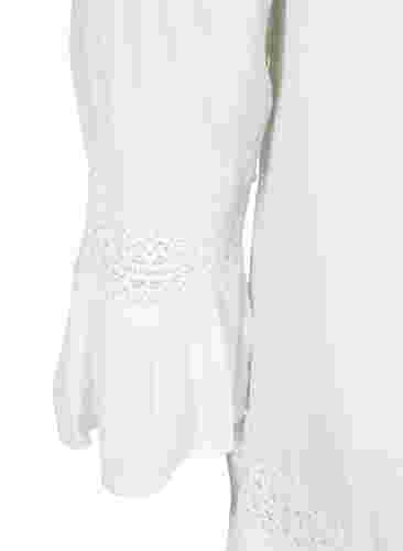 Viskosekleid mit Spitzendetails, Off White, Packshot image number 3