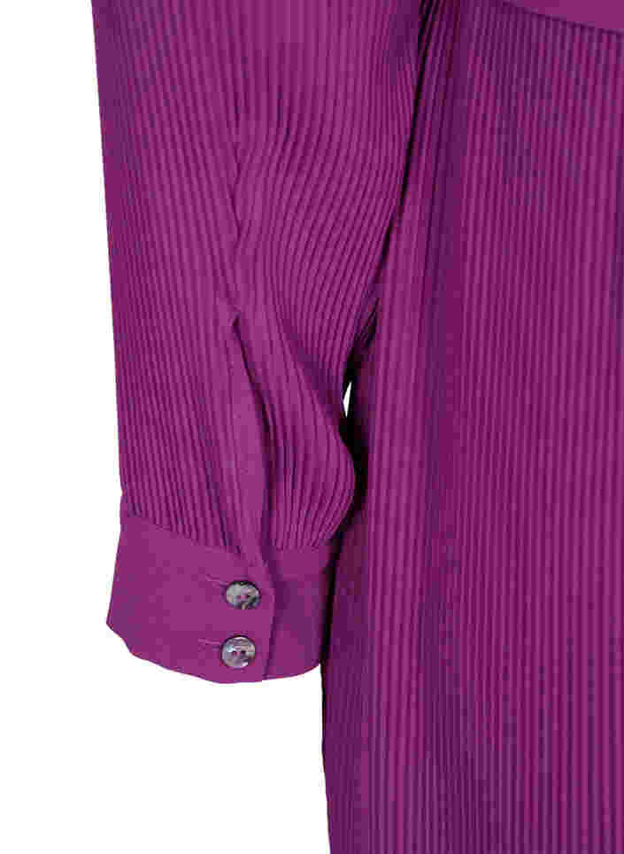 Plissiertes Hemdkleid mit Schnürung, Grape Juice, Packshot image number 3