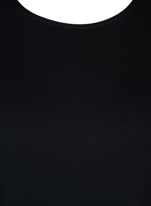 Kurzarm Tunika aus Viskose mit asymmetrischem Saum, Black, Packshot image number 2