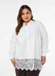 Lockere Bluse mit breiter Spitze, Wei&szlig;, Model image number 0