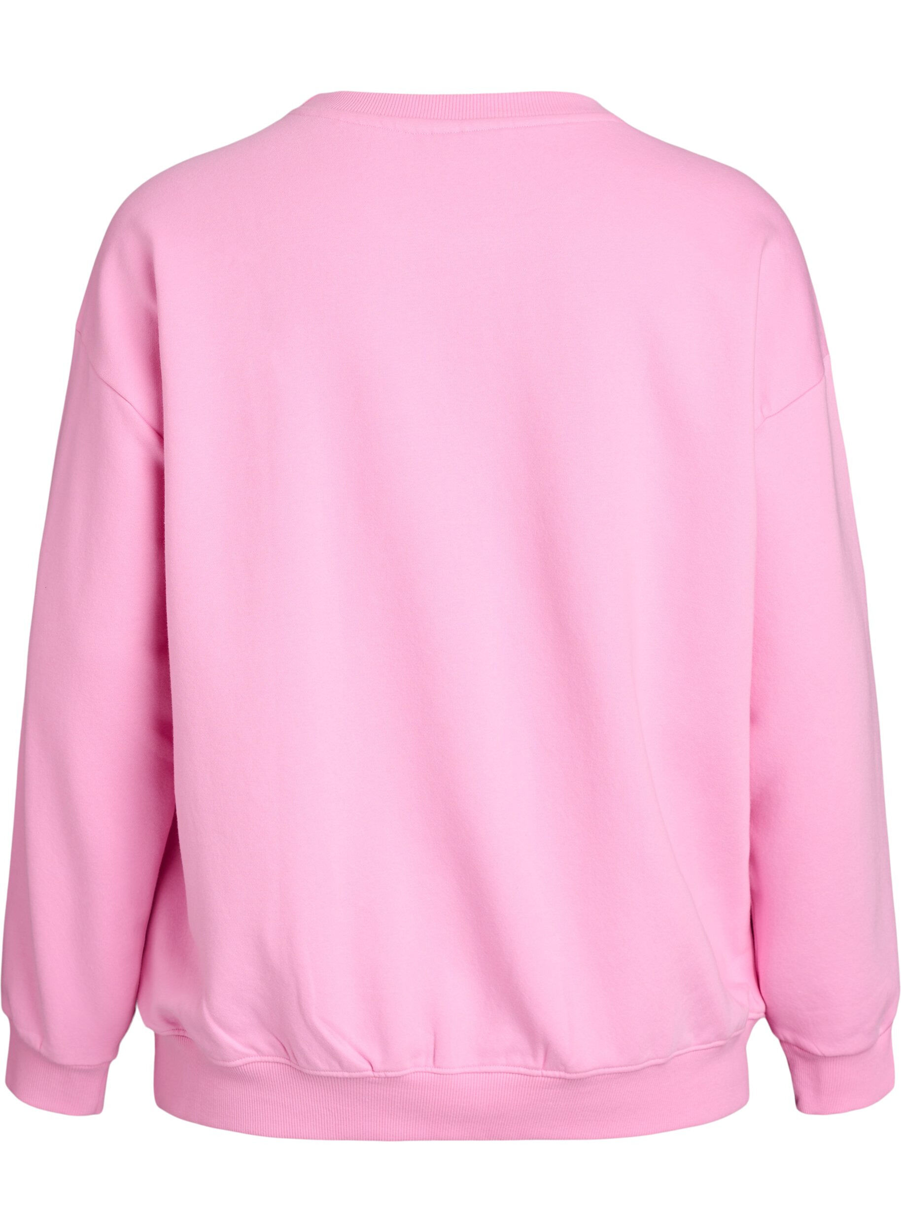 Zizzi Sweatshirt mit Textprint, Pink, Packshot image number 1