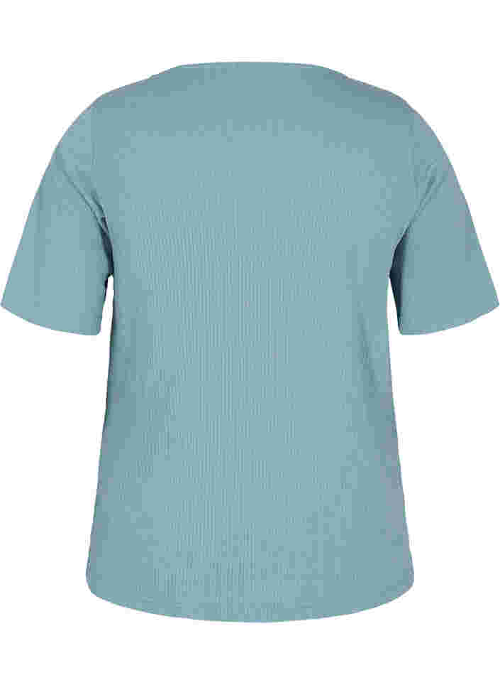 Kurzarm T-Shirt mit Knöpfen, Goblin Blue, Packshot image number 1