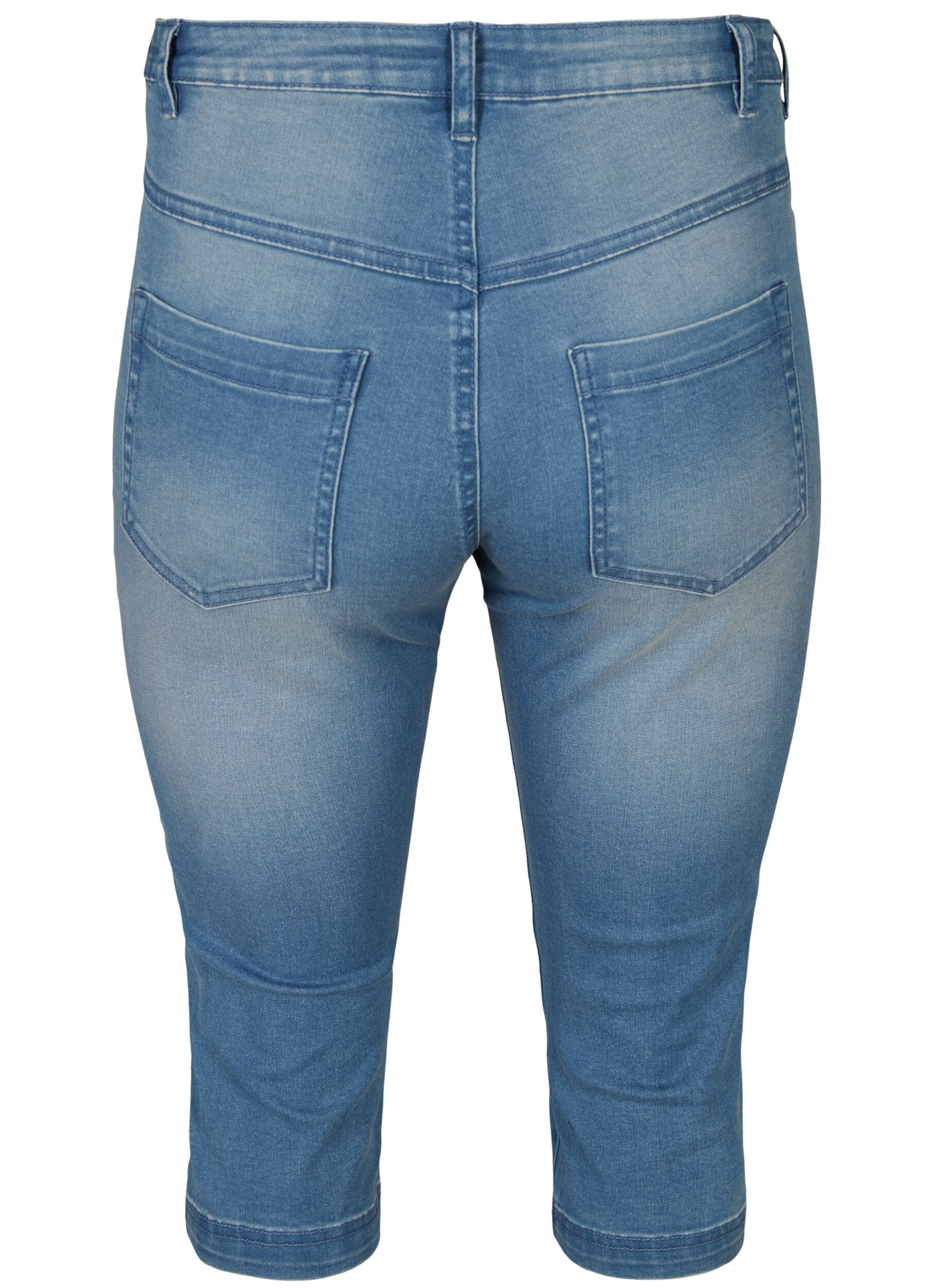 Zizzi Amy Caprijeans mit hohem Taille und Super Slim Fit, Blau, Packshot image number 1