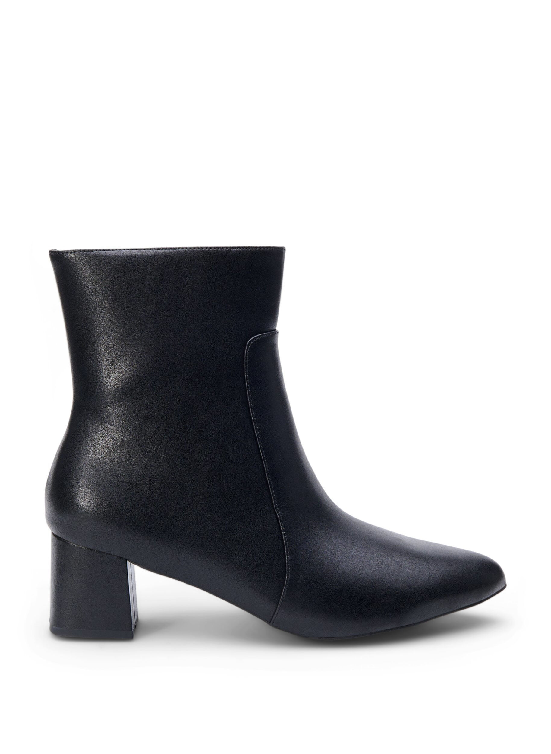 Zizzi Extra-Weite - Kn&ouml;chenstiefel aus Leder mit Absatz, Black, Packshot image number 0