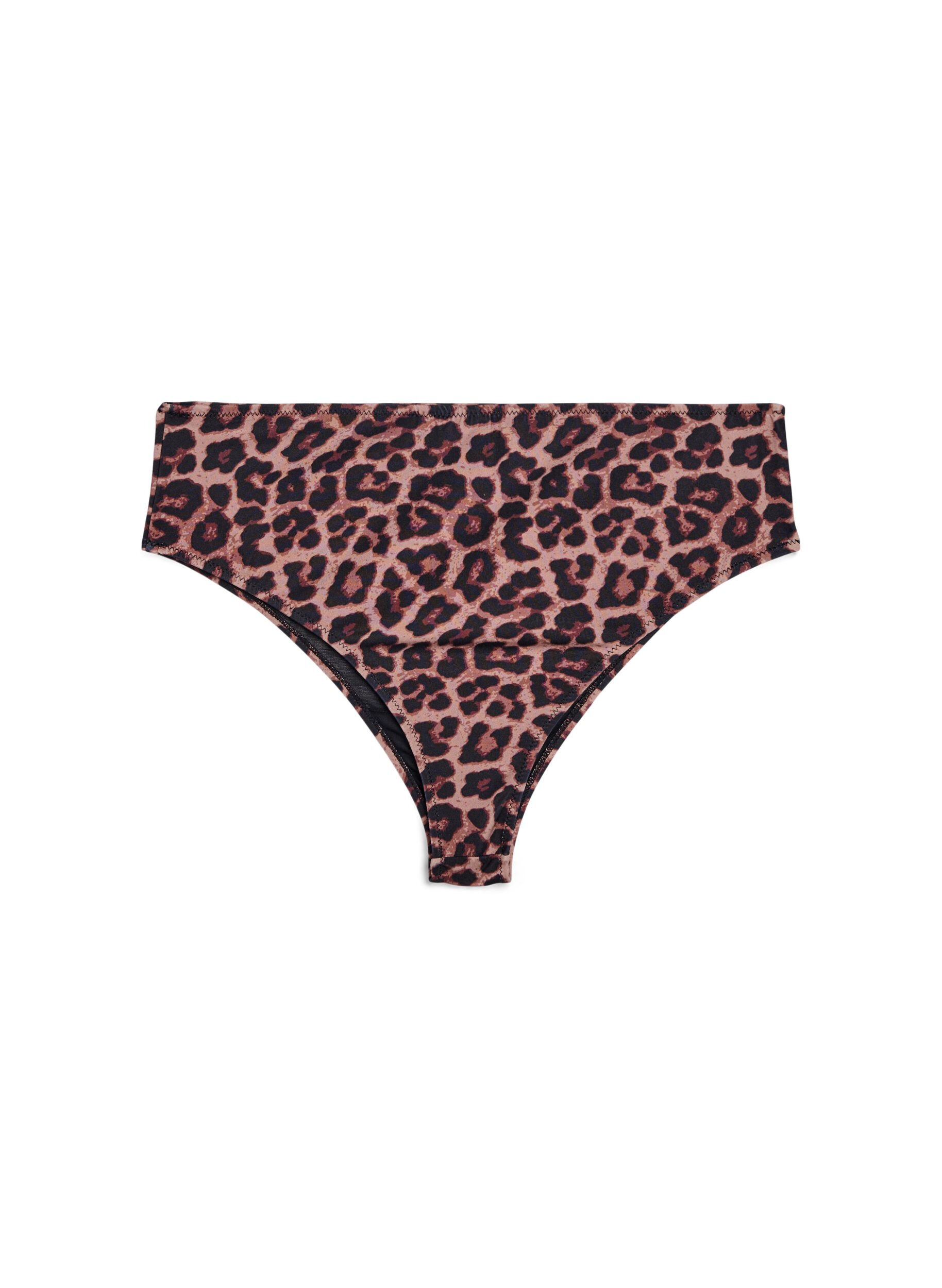 Zizzi Leopard Brazilian-Bikinihose, Beige, Packshot image number 1