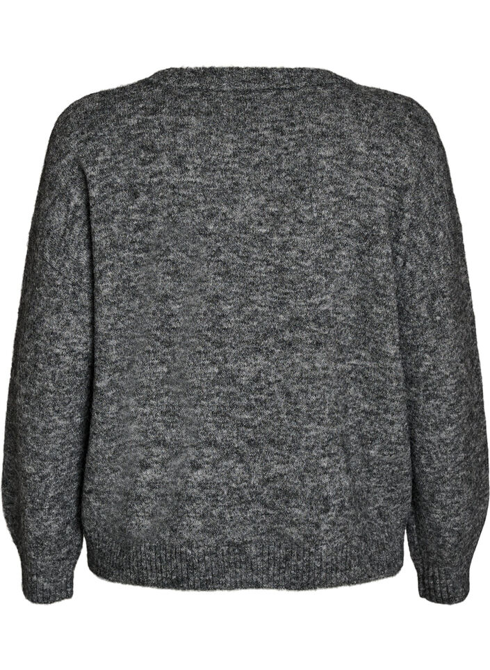 Pullover mit Blumenapplikation, Grau, Packshot image number 1