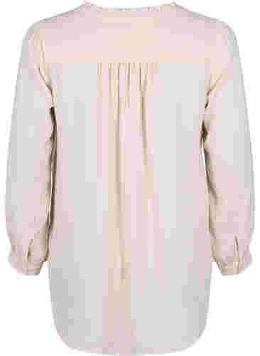 	 Langärmelige Bluse mit V-Ausschnitt, Warm Off-white, Packshot image number 1