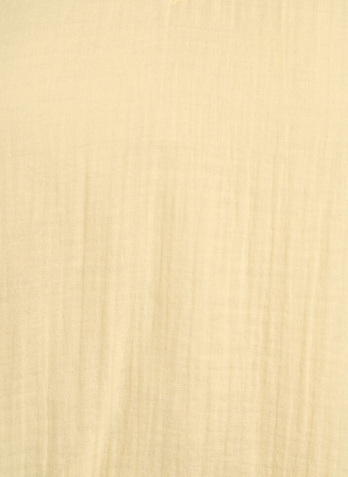 &Auml;rmelloses Oberteil aus Baumwollmusselin mit R&uuml;schen, Gelb, Packshot image number 2