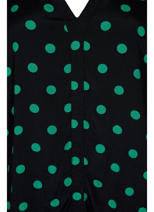 Viskosebluse mit Punktmuster, Black jol Green dot, Packshot image number 2