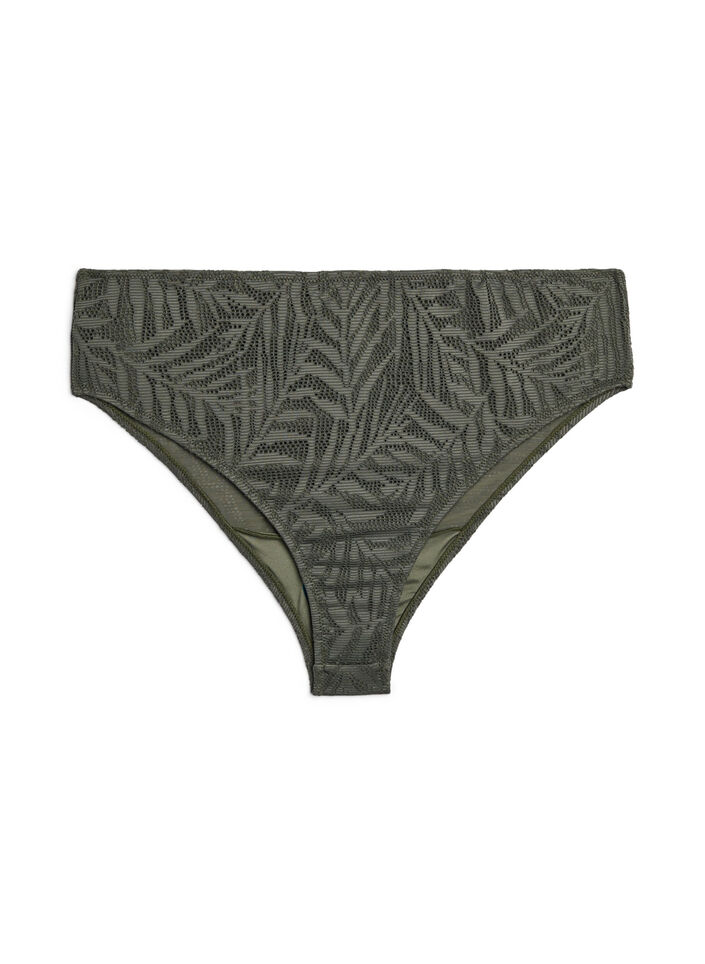 Brasilianischer Bikini-Slip aus strukturiertem Mesh, Gr&uuml;n, Packshot image number 0