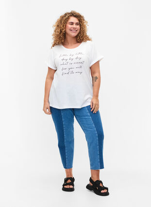 Bedrucktes T-Shirt aus Bio-Baumwolle, Bright White, Model image number 2