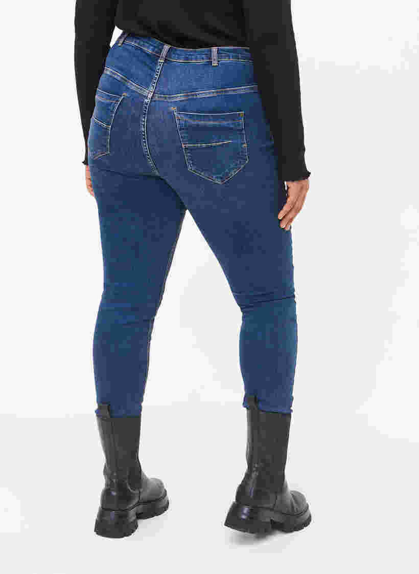 Super slim Amy Jeans mit hoher Taille, Blue denim, Model image number 1