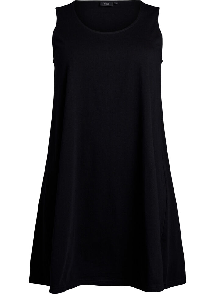&Auml;rmelloses Kleid in A-Linie, Schwarz, Packshot image number 0