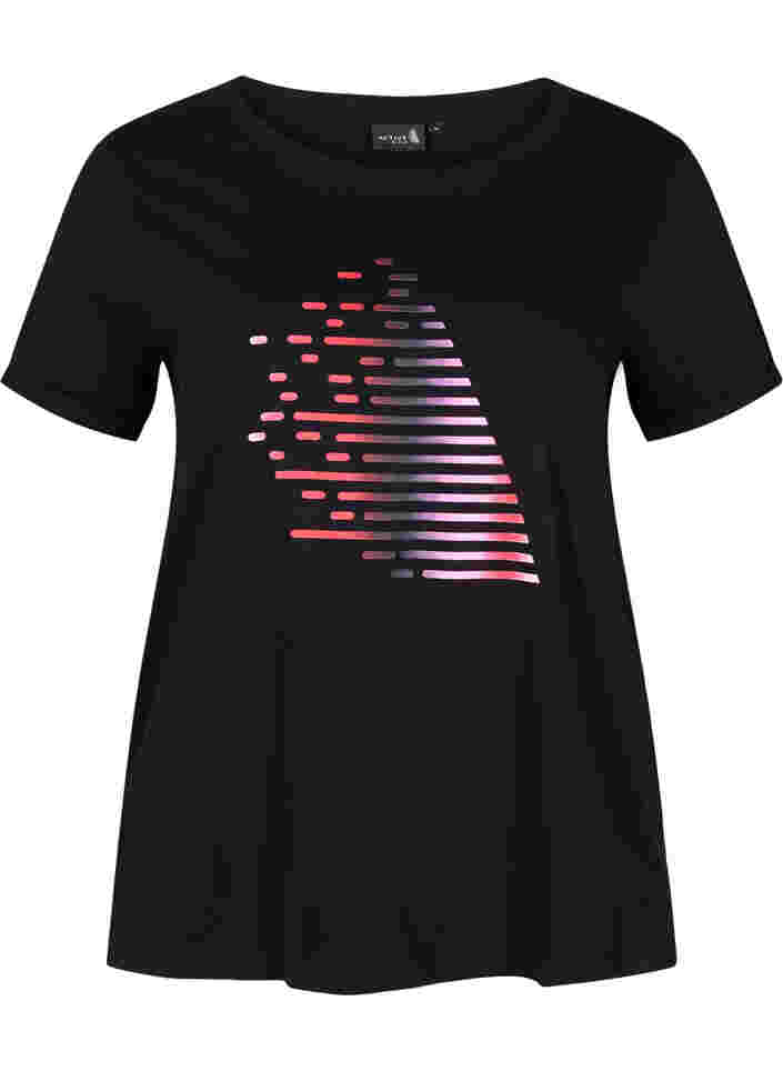 Trainings-T-Shirt mit Print, Black Gradiant, Packshot image number 0