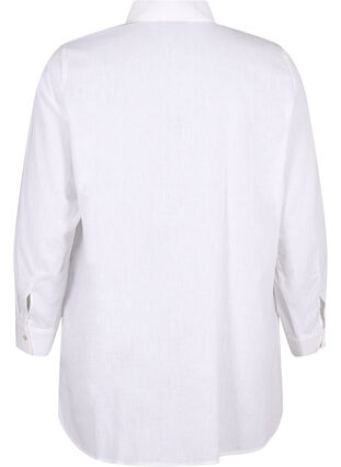 Langes Hemd aus Leinen und Baumwolle, Bright White, Packshot image number 1