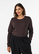 Langarm-Basic-T-Shirt mit Rundhalsausschnitt, Braun, Model image number 0
