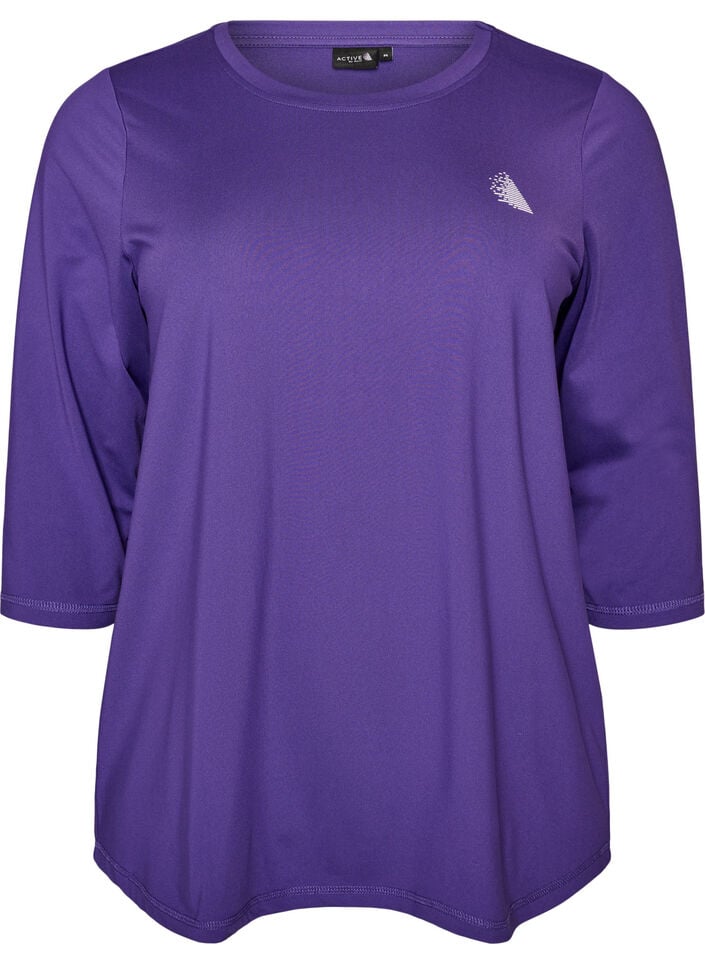 Trainingsshirt mit 3/4-&Auml;rmeln, Lila, Packshot image number 0