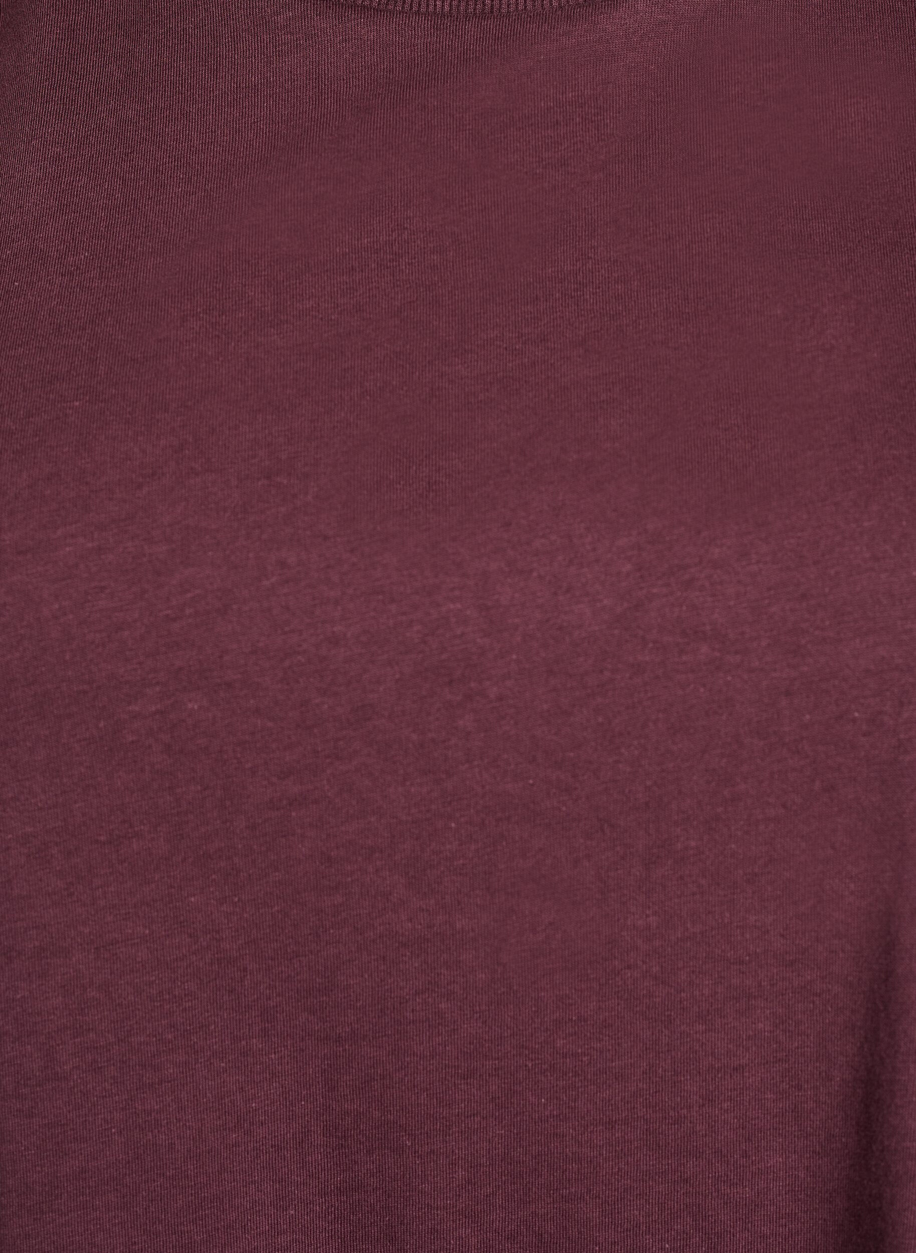 Zizzi Basic-T-Shirt aus Baumwolle mit Schulterpolstern, Dunkles Bordeaux, Packshot image number 2