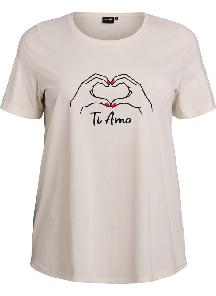 T-Shirt mit Print, Wei&szlig;, Packshot image number 0