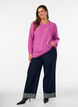 Melierte Strickbluse mit Rundhalsausschnitt, Lila, Model image number 1