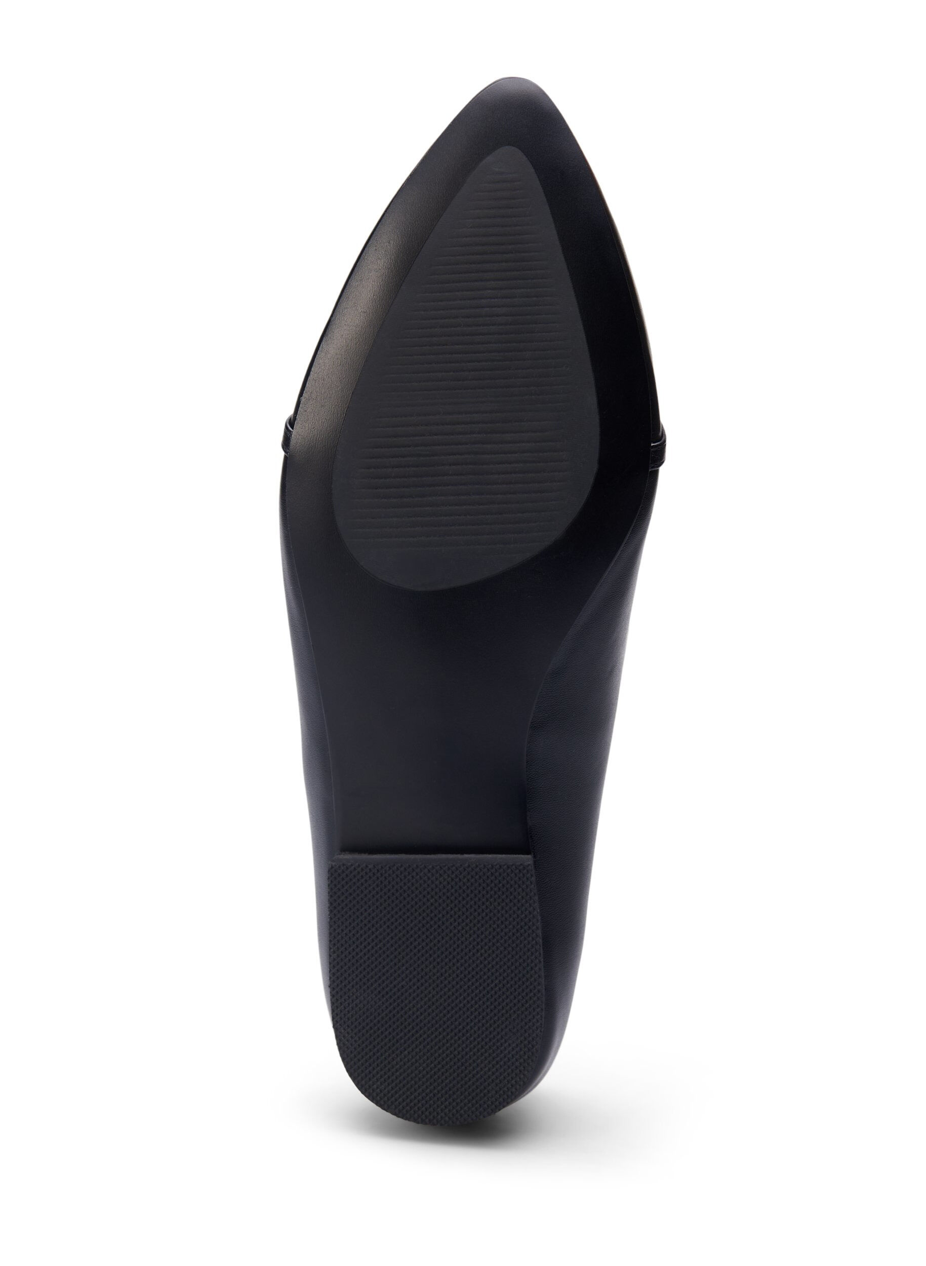 Zizzi Weit geschnittene Ballerinas mit goldener Schnalle, Black, Packshot image number 4