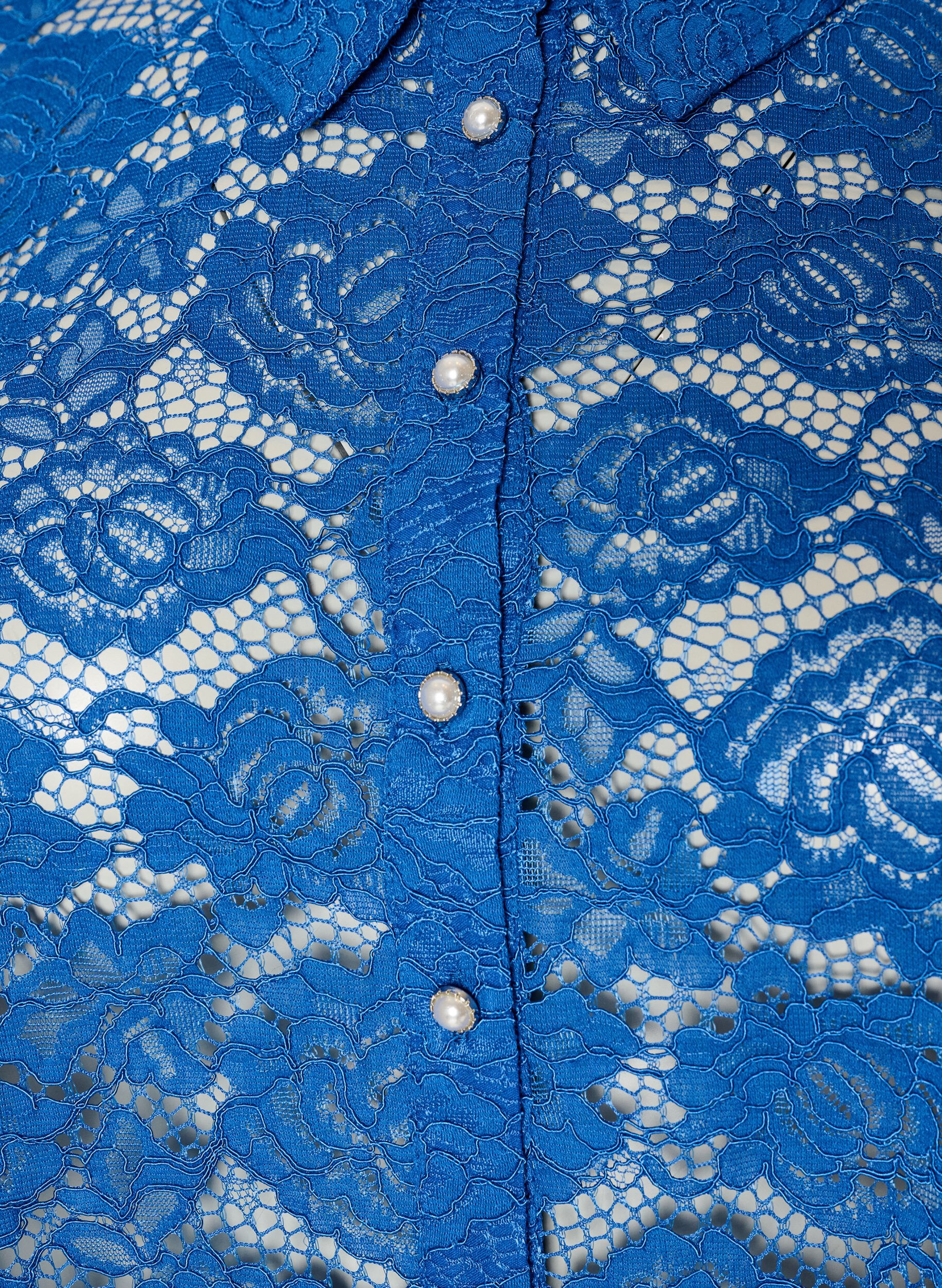 ZizziSpitzenbluse mit Perlenkn&ouml;pfen, Blau, Packshot image number 2