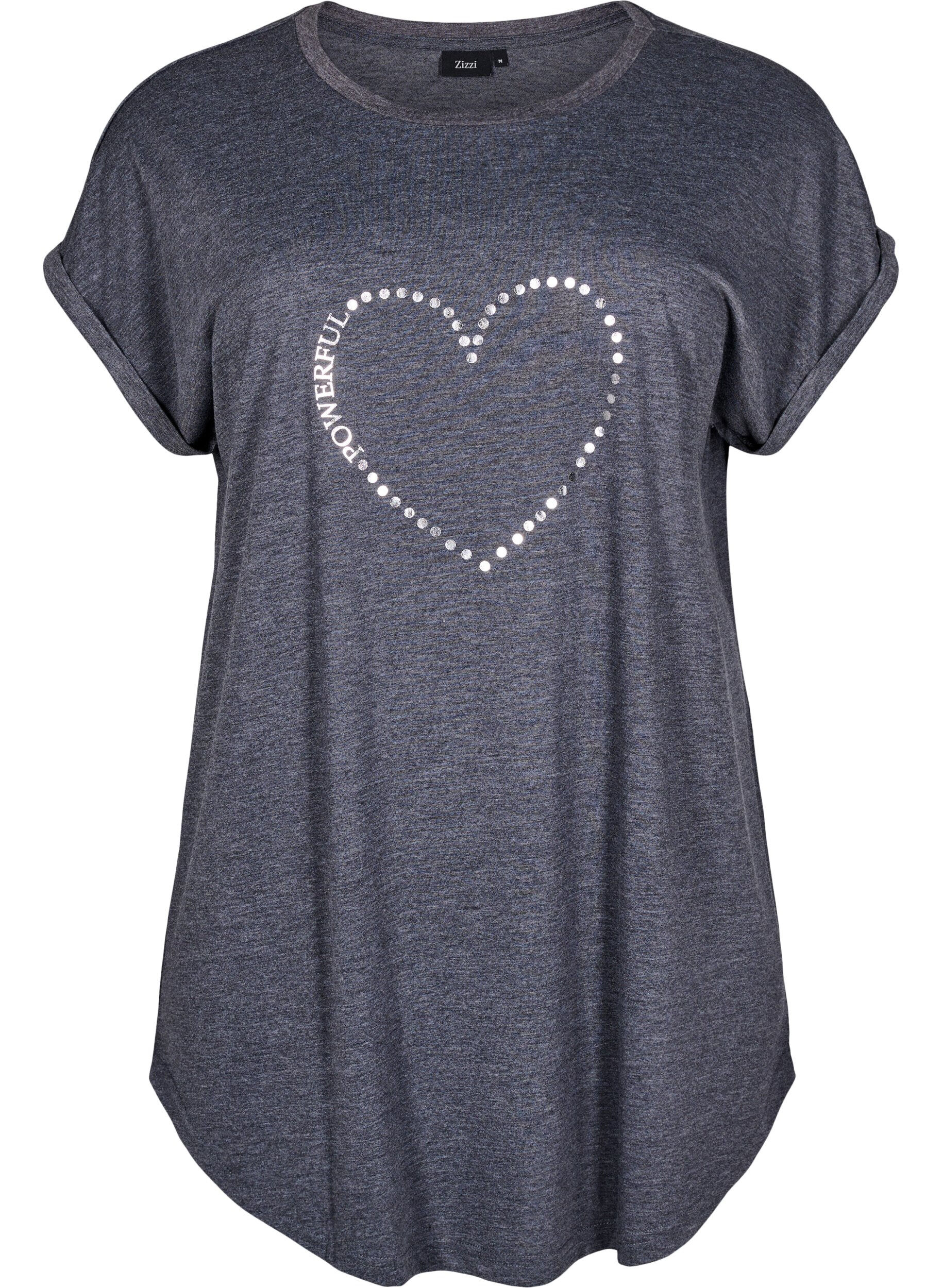 Zizzi Kurz&auml;rmliges Nachthemd mit Textdruck, , Packshot image number 0