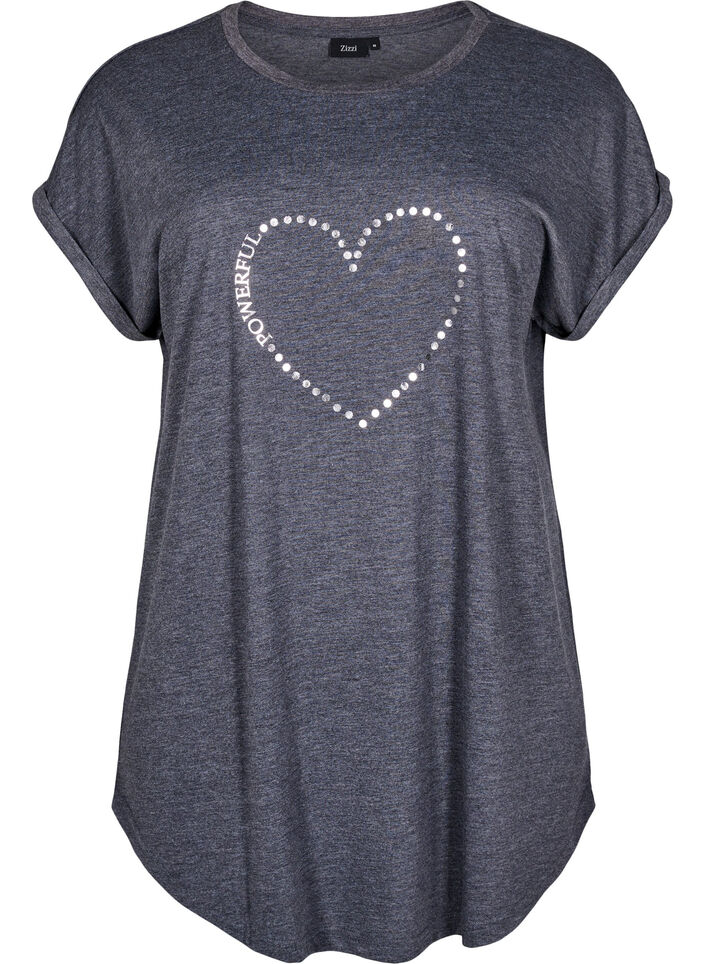 Kurz&auml;rmliges Nachthemd mit Textdruck, , Packshot image number 0