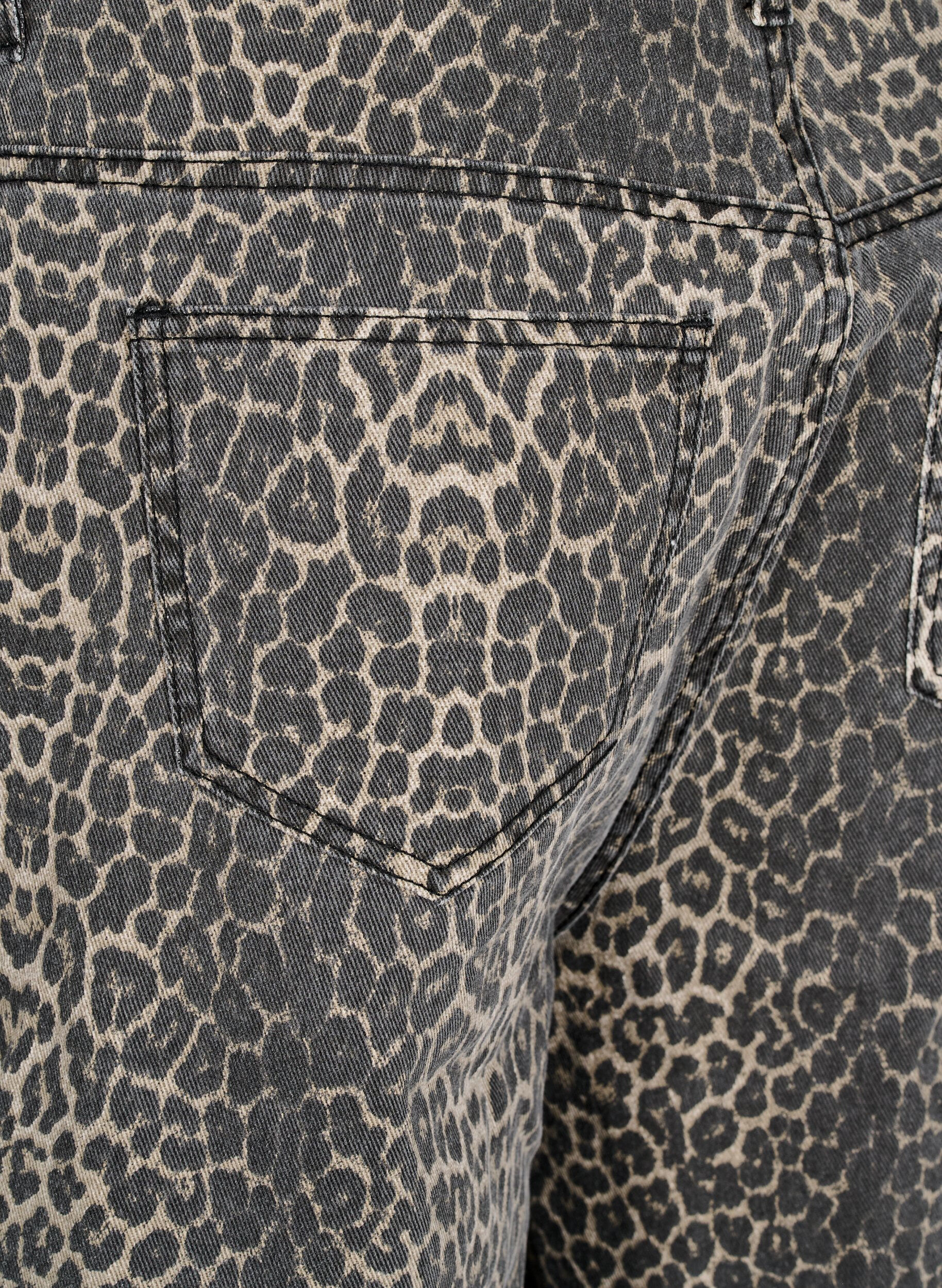 Zizzi Bermuda Shorts aus Denim mit Leopardenmuster, Braun, Packshot image number 3