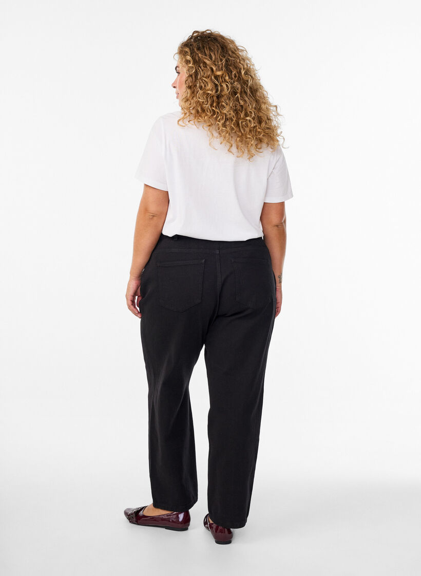 Weite Jeans mit verk&uuml;rzter L&auml;nge, Schwarz, Model image number 1