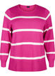 Gestrickte Viskosebluse mit Streifen, Pink, Packshot image number 0