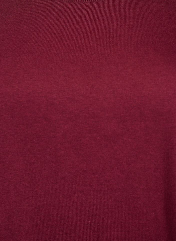 Kurz&auml;rmeliges T-Shirt aus einer Baumwollmischung, Dunkles Bordeaux, Packshot image number 2