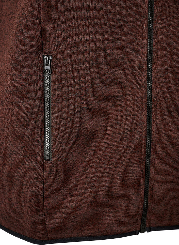 Weste mit hohem Kragen und Rei&szlig;verschluss, Braun, Packshot image number 3