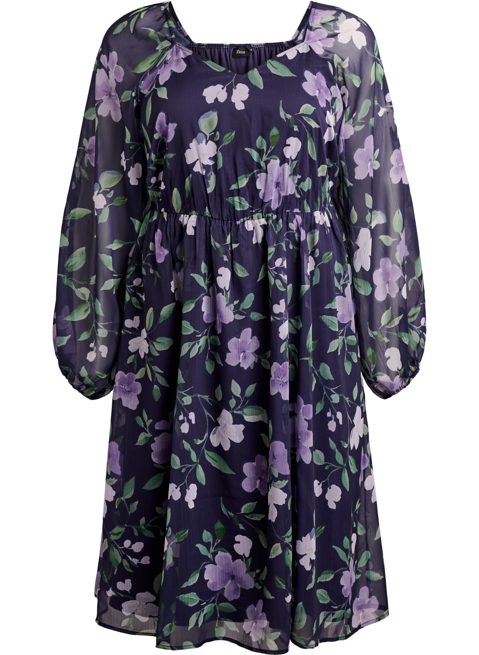 Partykleid aus Chiffon mit langen &Auml;rmeln