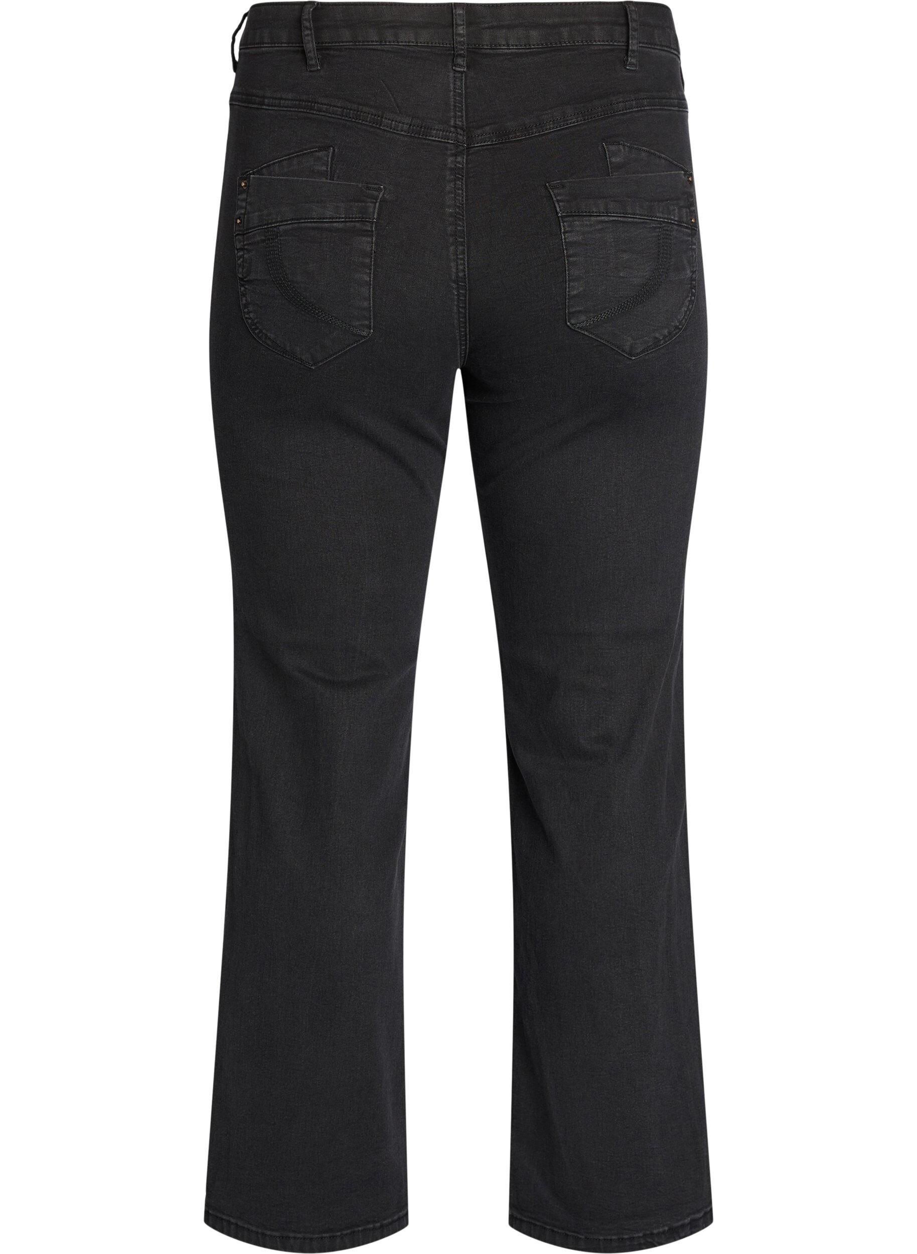 Zizzi Gemma Jeans in Regular Fit mit hohem Bund, Schwarz, Packshot image number 1