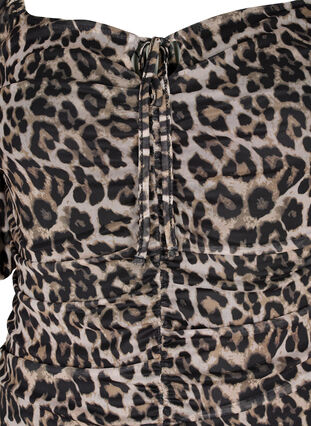 Kurzes Kleid aus Mesh mit Leopardenprint, Leo, Packshot image number 2