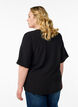 Kurzärmlige Bluse mit V-Ausschnitt, Schwarz, Model image number 2
