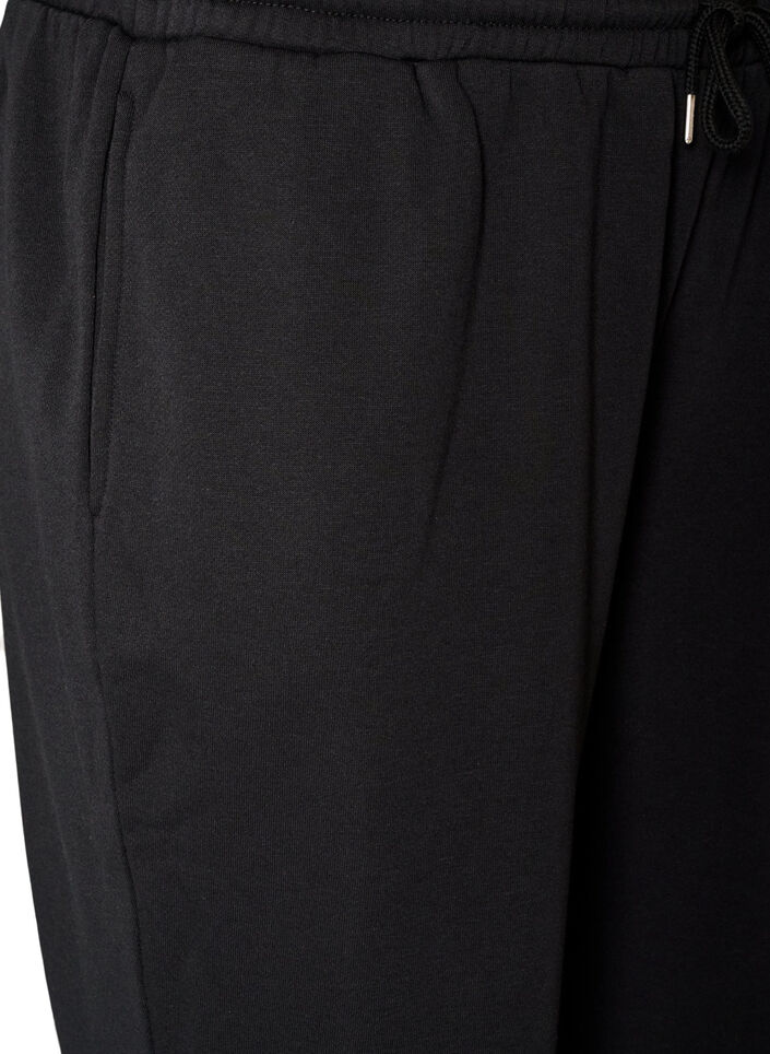 Hoch taillierte Sweatpants mit Kordelzug, Schwarz, Packshot image number 2