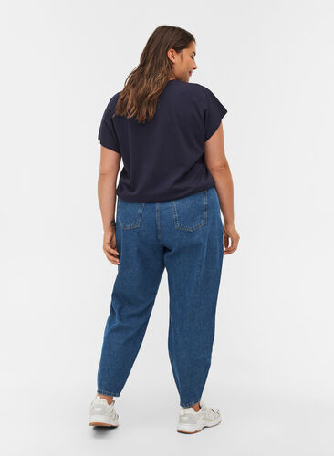 Slouchy Fit Jeans aus Baumwolle, Blue denim, Model image number 1