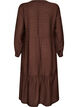 Kleid aus Viskose mit Stickerei und Stufenvolants, Braun, Packshot image number 1