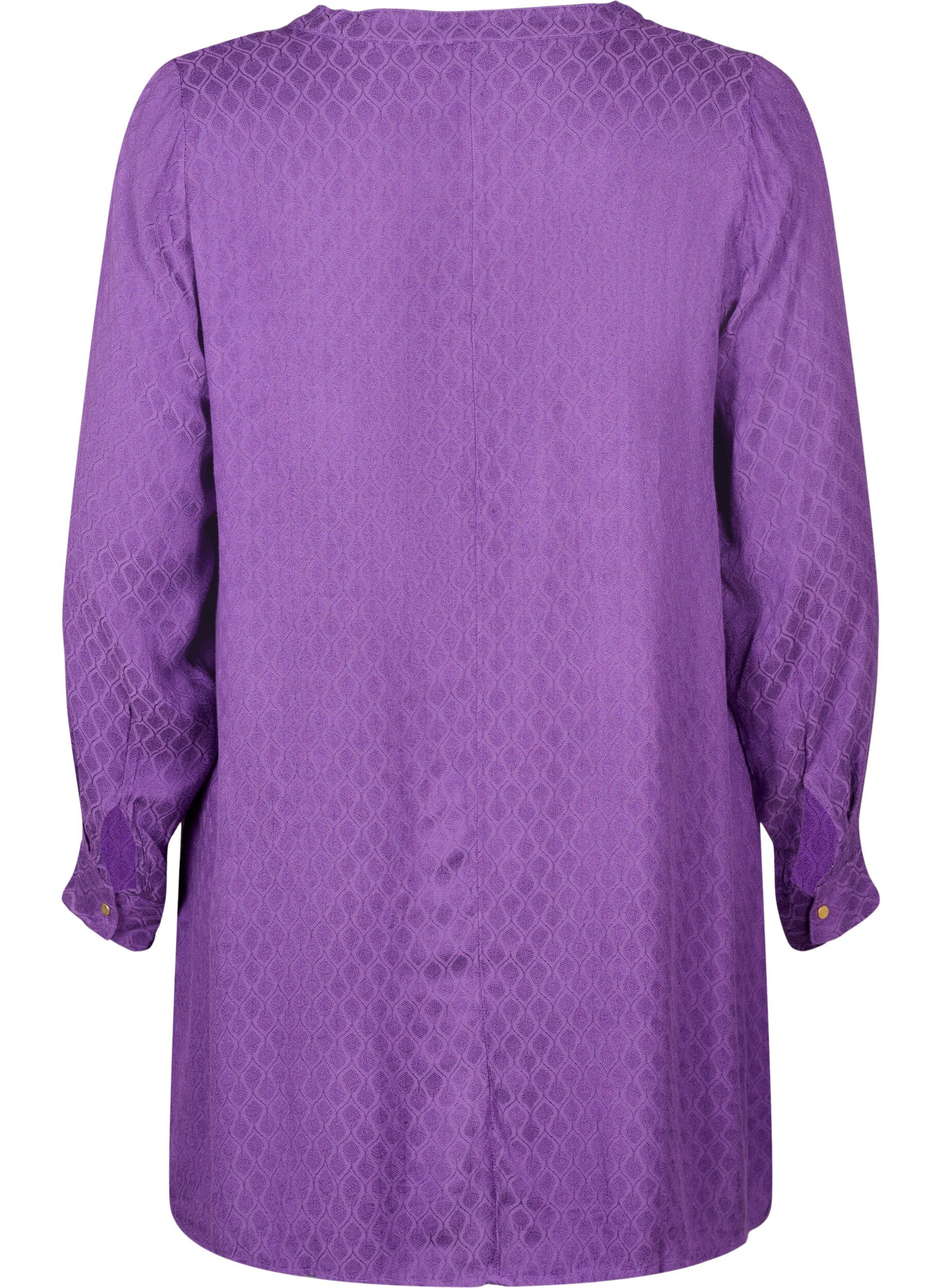 Zizzi Viskose Tunika mit Ton-in-Ton-Muster, Lavender Violet, Packshot image number 1