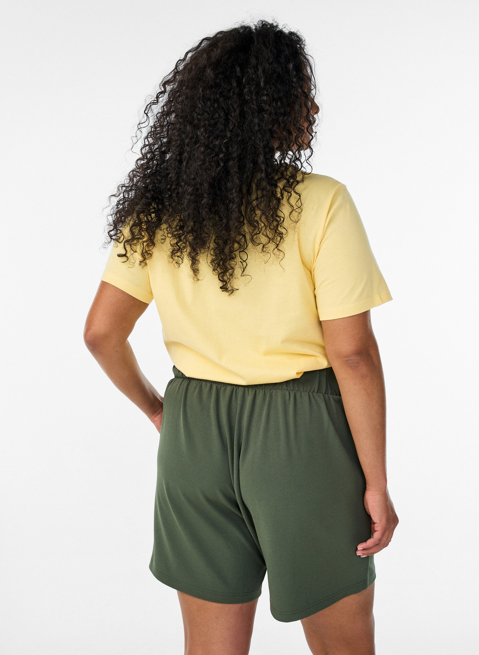 ZizziT-Shirt aus Bio-Baumwolle mit Lochstickerei, Gelb, Model image number 2