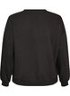 Sweatshirt mit Boucl&eacute;-Textmotiv, Schwarz, Packshot image number 1