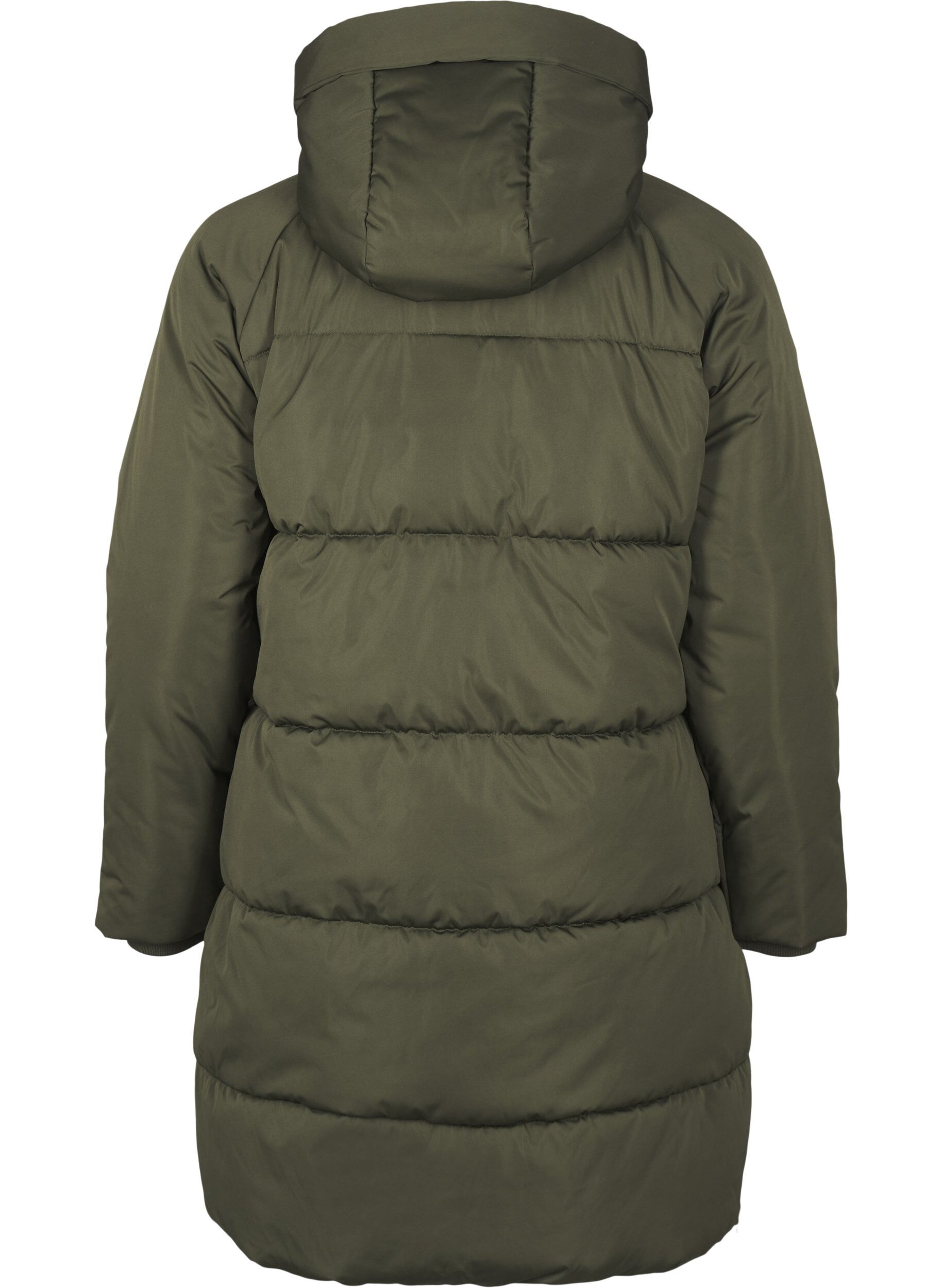Zizzi Pufferjacke mit Kapuze, Gr&uuml;n, Packshot image number 1