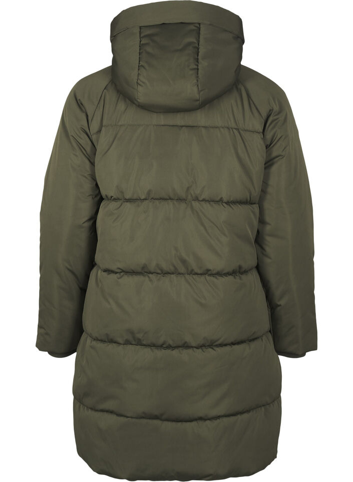 Pufferjacke mit Kapuze, Grün, Packshot image number 1
