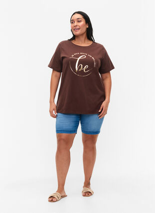 T-Shirt aus Bio-Baumwolle mit Druck (GOTS), Chestnut W. Be GF, Model image number 2