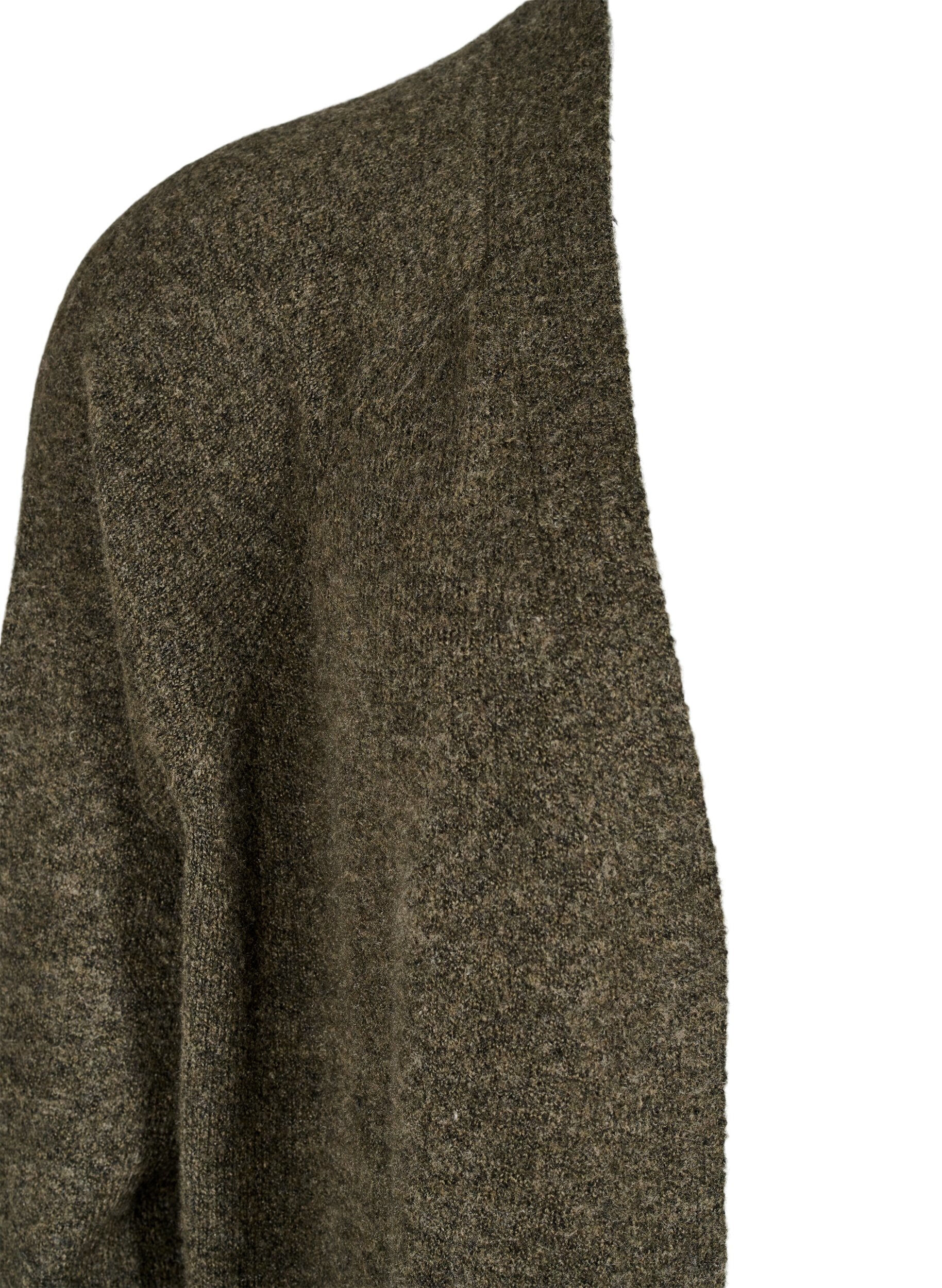 Zizzi Lange Strickjacke mit Taschen, Sea Turtle Mel., Packshot image number 2