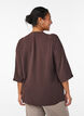 Bluse mit V-Ausschnitt und 3/4-&Auml;rmeln, Braun, Model image number 2