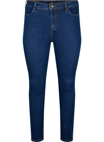 Amy Jeans mit hoher Taille und extra schlanker Passform, Dark blue, Packshot image number 0